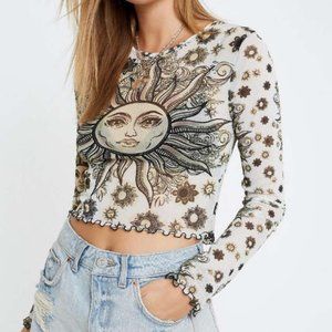 URBAN OUTFITTERS | Mesh Sun and Stars Long Sleeve Top